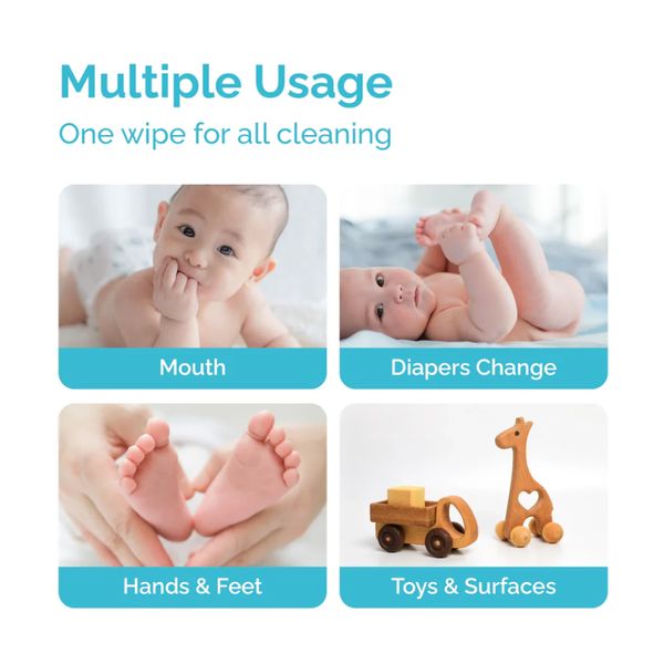 hoppi Baby Mini Wet Wipes (7 Wipes x 8 packs per pack) – view 2