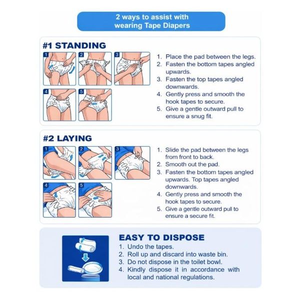 Dr. P Premium Lv6 Adult Tape Diaper L Size, (8 x 9's) – view 3