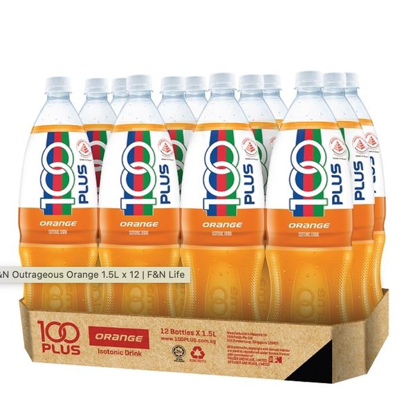 【mfoods】【F&N】100 Plus Orange 1.5L x 12bottles【LOCAL SG DELIVERY】