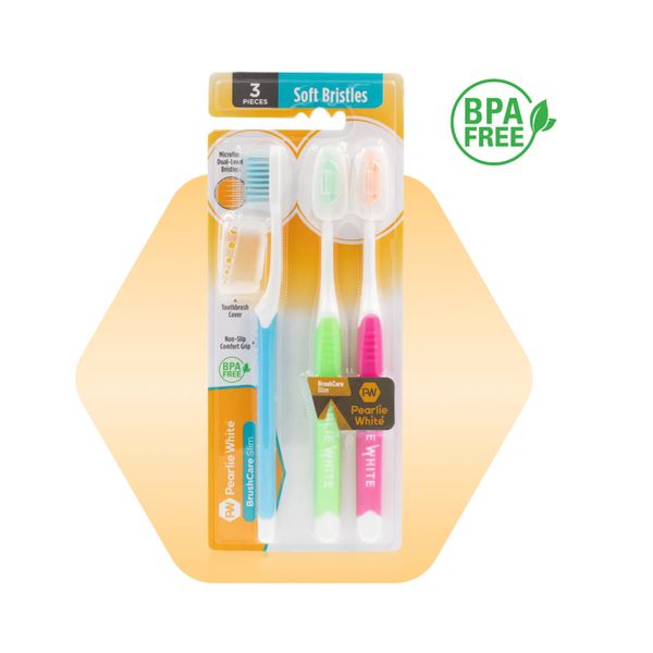 Pearlie White BrushCare Slim Soft Toothbrush Triple Pack