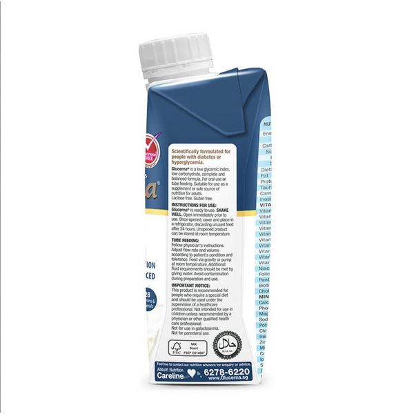 Abbott Glucerna Liquid Vanilla Flavour 250ml x 24 packets – view 3