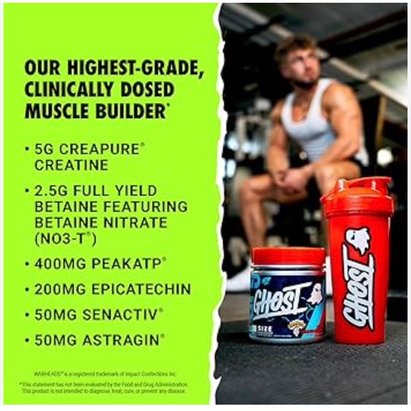 GHOST Size V3, Muscle Growth, Strength Building, Delicious Flavors, 30 servings – view 2