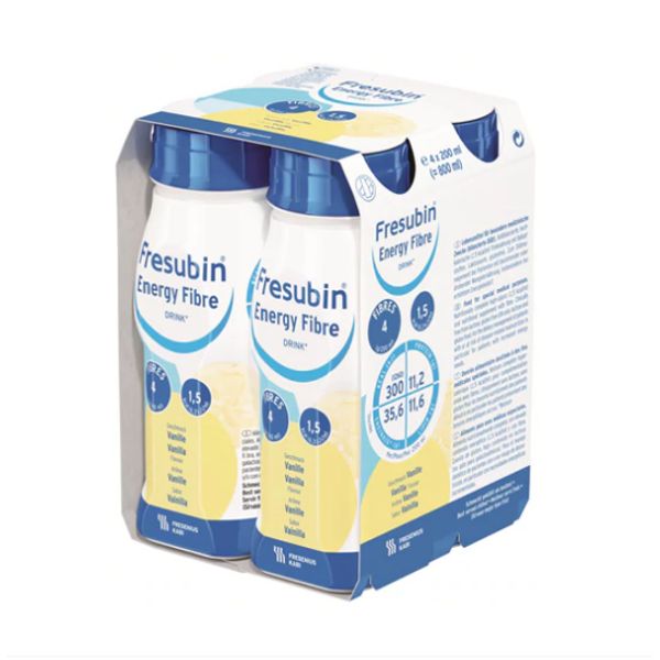 Fresubin Energy Fibre 200ml (Vanilla), carton of 24 bottles Exp in Sep 2026