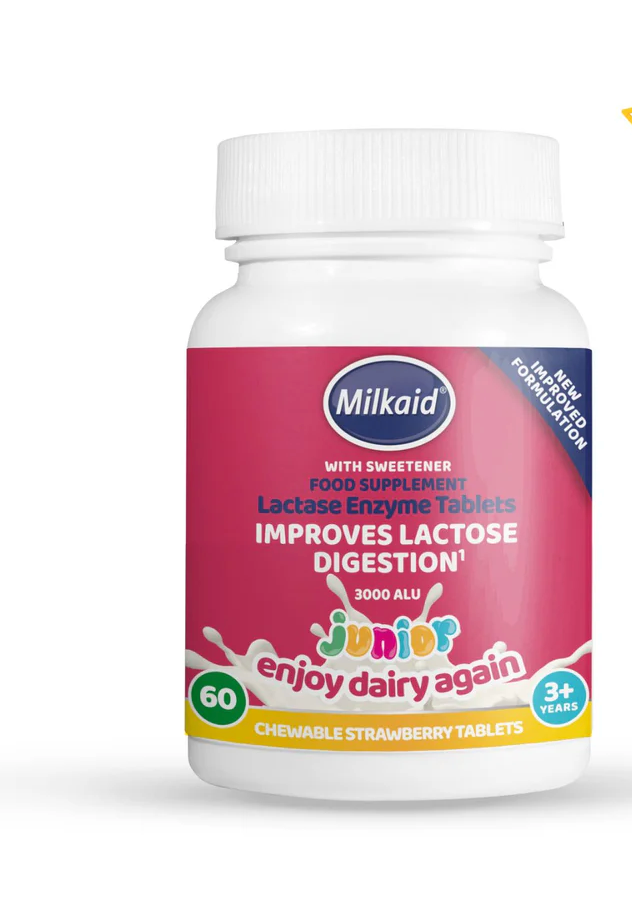 [mobileaid] Milkaid Junior Lactase Enzyme Tablets 60's [LOCAL SG DELIVERY]