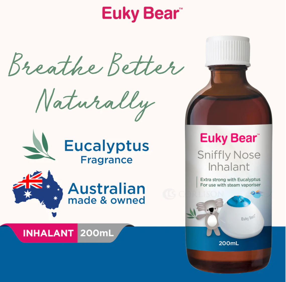 [mobileaid] Euky Bear Sniffly Nose Inhalant 200ml [LOCAL SG DELIVERY]