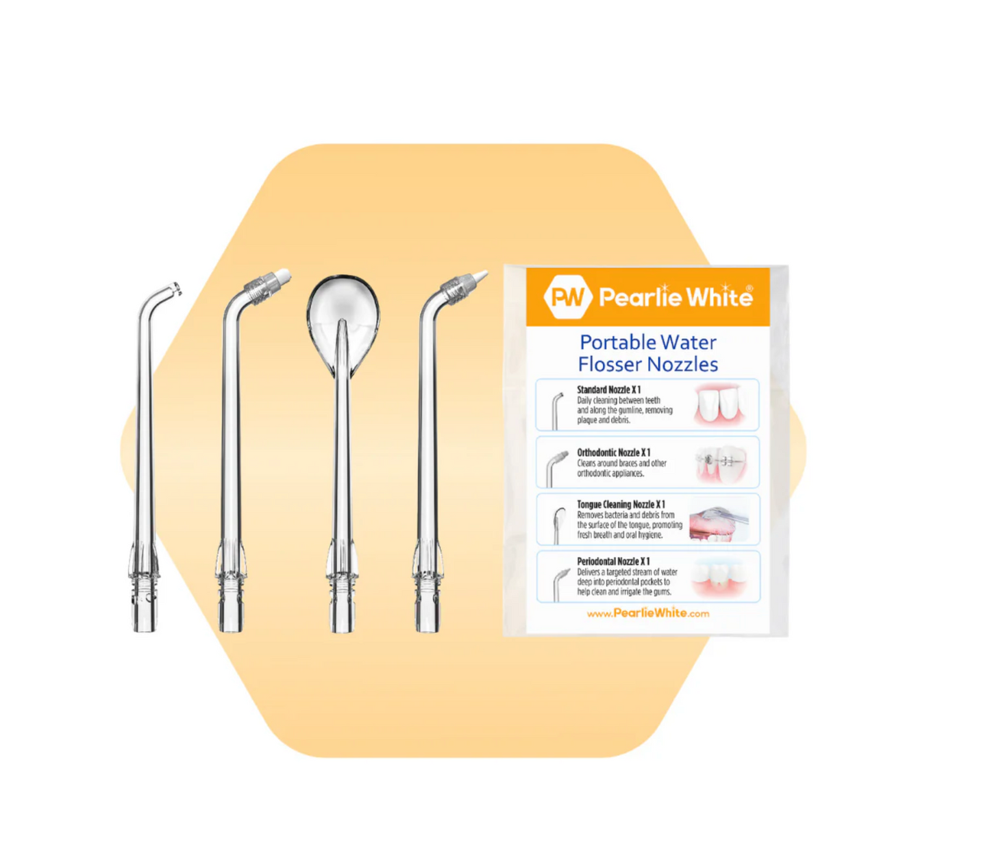[mobileaid] Pearlie White Portable Water Flosser Replacement Nozzles [LOCAL SG DELIVERY]