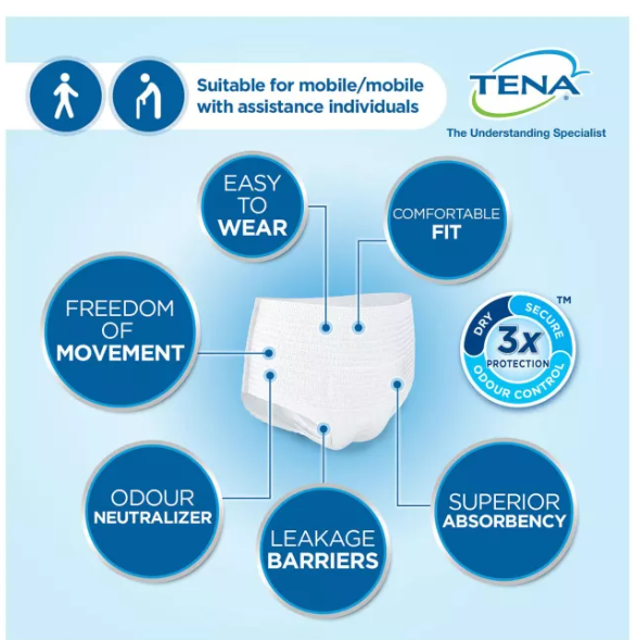 [mobileaid] TENA PROskin Pants Normal Unisex Adult Diapers - L (4 x 10's) [LOCAL SG DELIVERY]