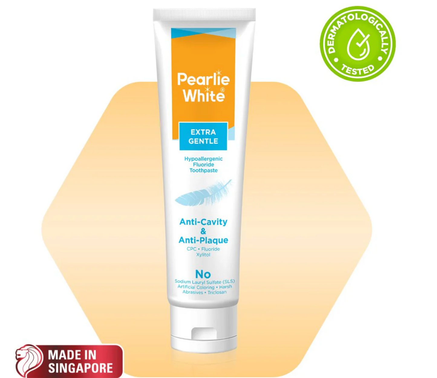[mobileaid] Pearlie White Extra Gentle Hypoallergenic Fluoride Toothpaste 130gm [LOCAL SG DELIVERY]