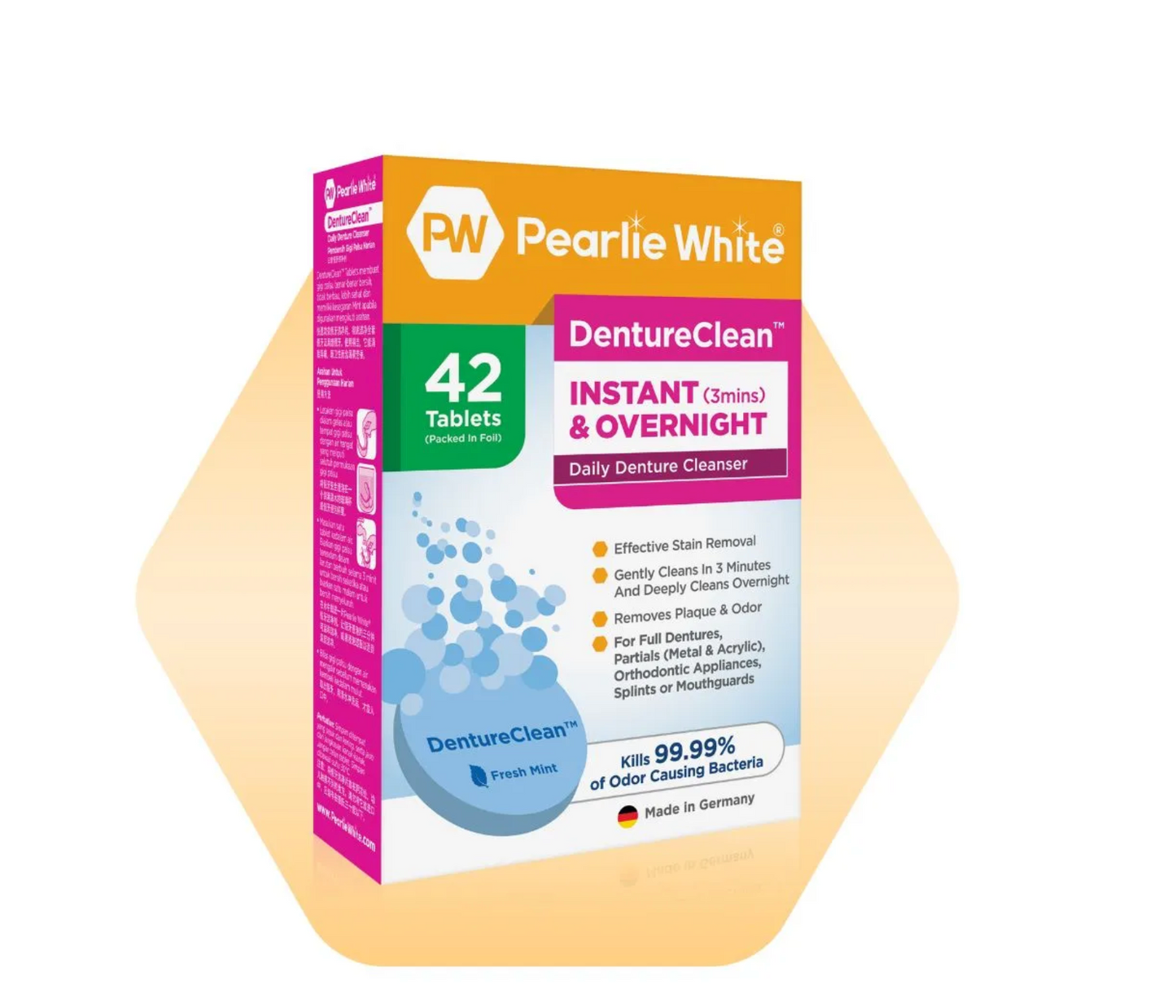 [mobileaid] Pearlie White DentureClean - Denture Cleansing Tablets 42pcs [LOCAL SG DELIVERY]