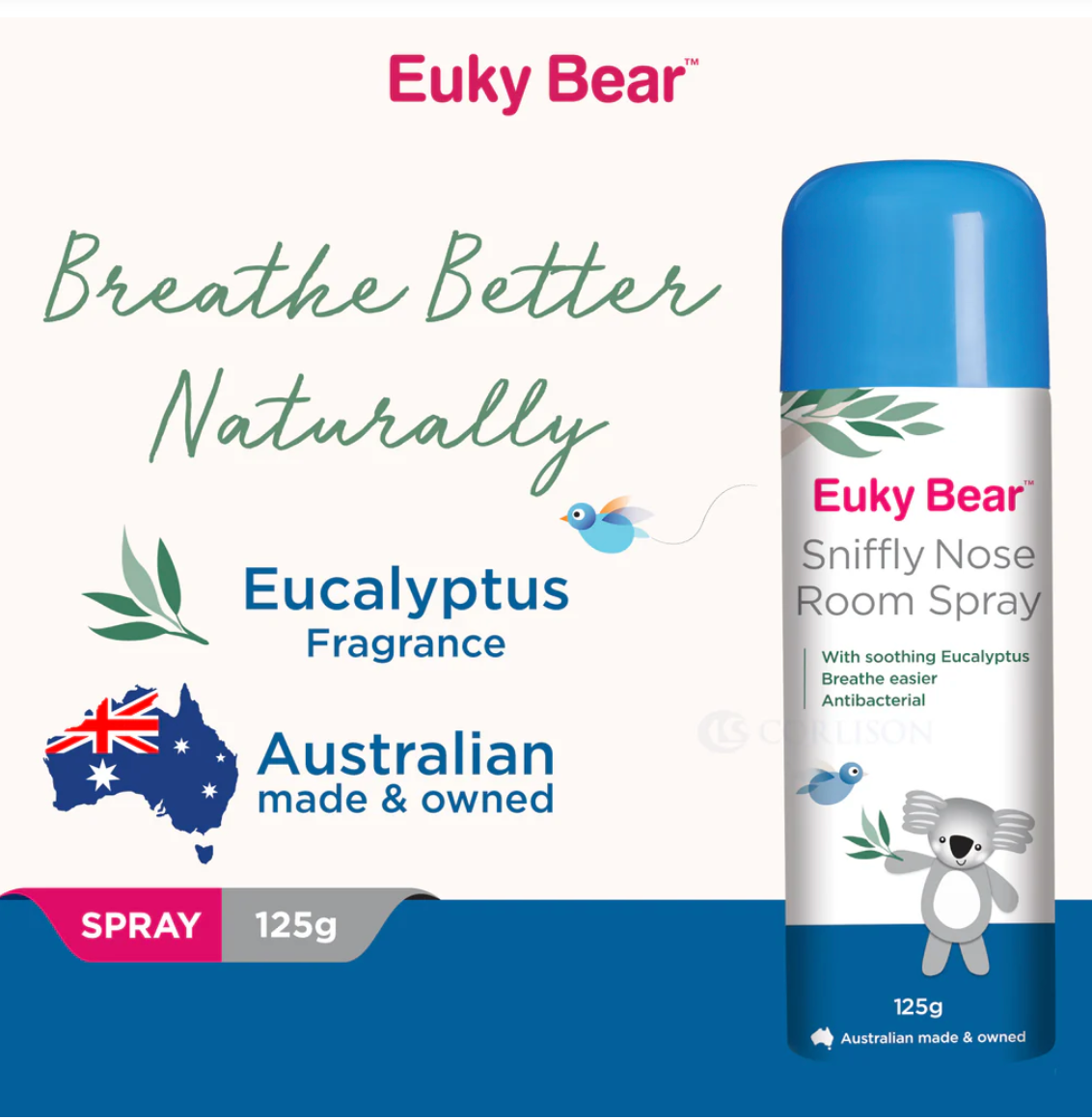 [mobileaid] Euky Bear Sniffly Nose Room Spray 125g [LOCAL SG DELIVERY]
