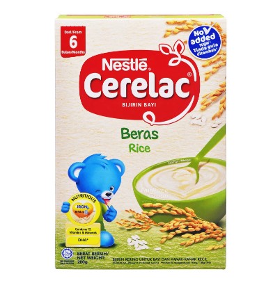[mobileaid] Nestle Cerelac Plain Rice (without Milk) NO ADDED SUGAR for infants 200g x 24 From 6mths onwards [LOCAL SG DELIVERY]