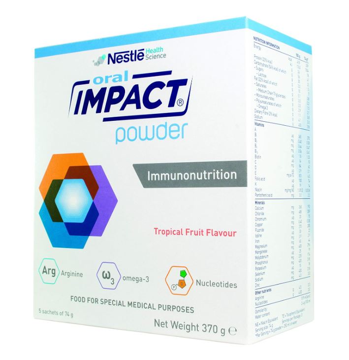 [mobileaid] Nestle Impact Tropical Fruit Flavour Oral Powder 5x74g [LOCAL SG DELIVERY]