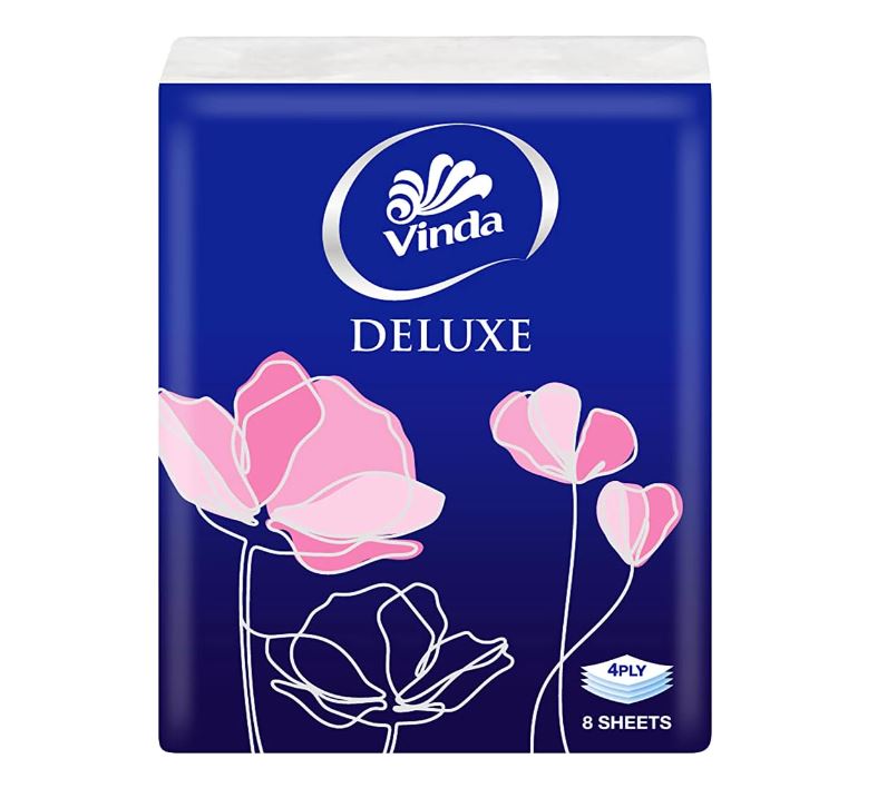 [mobileaid] Vinda Vinda Deluxe 4 PLY Pocket Facial Tissue, Unscented 10 packs x 8 sheets x 30 [LOCAL SG DELIVERY]