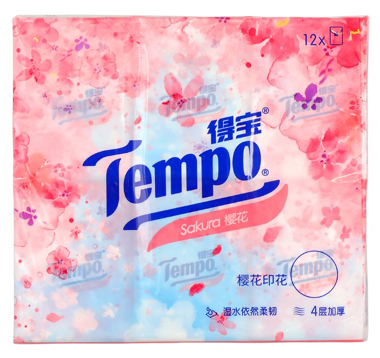 [mobileaid] Scented Tissue Tempo Sakura 4-Ply Pocket Tissue Paper 12 x 7s x 30 (360 packets) [LOCAL SG DELIVERY]