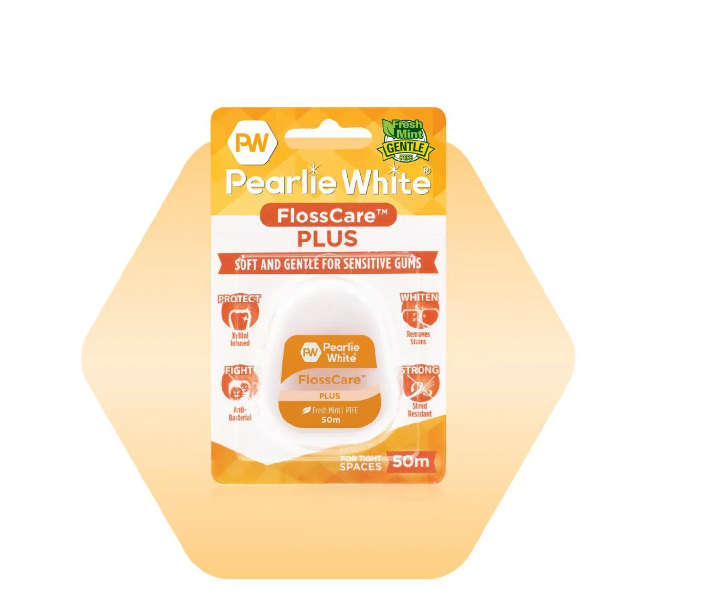 [mobileaid] Pearlie White FlossCare Plus PTFE Mint Floss 50m [LOCAL SG DELIVERY]