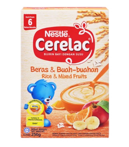 [mobileaid] Nestle Cerelac Rice & Mixed Fruits for infants 250g x 24 From 6 mths onwards [LOCAL SG DELIVERY]