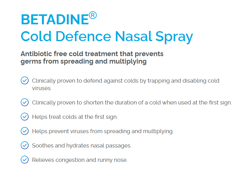 [mobileaid] Betadine Cold Defence Nasal Spray, 20ml