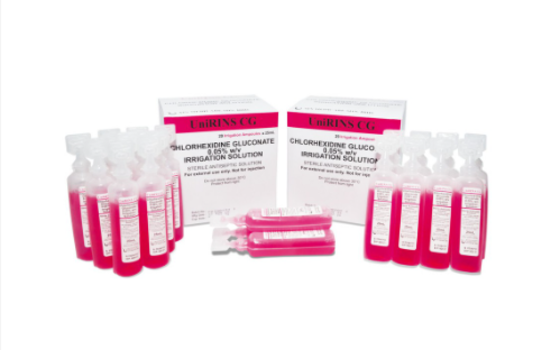 [mobileaid] Unirins Chlorhexidine Gluconate 0.05% (Ampoule), Pink, 25ml 20's x 2 (2 Boxes) [LOCAL SG DELIVERY]