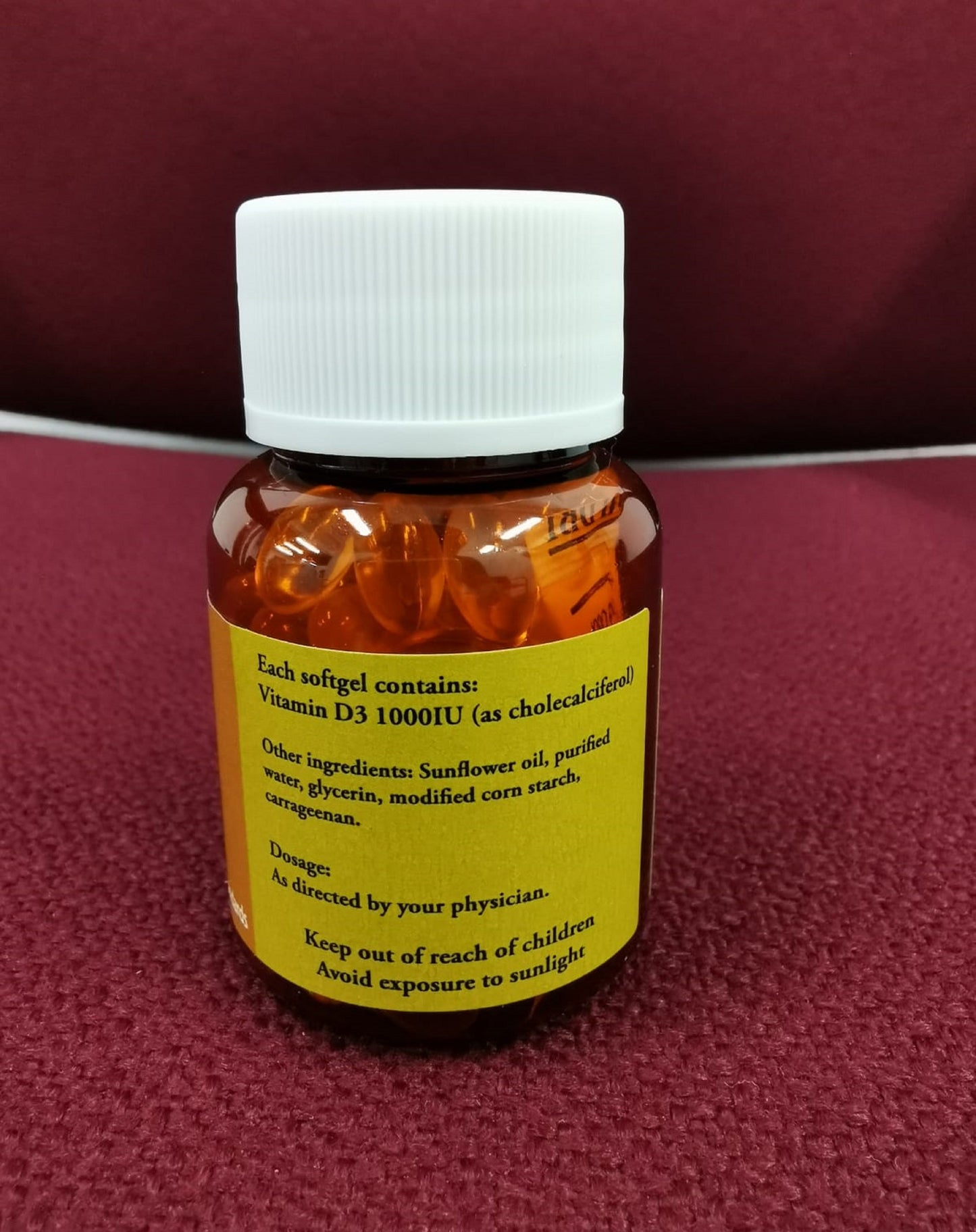 [mobileaid] D3 1000 IU Vitamin Cholecalciferol Vegetarian Softgel 100's, case of 3 bottles [LOCAL SG DELIVERY]