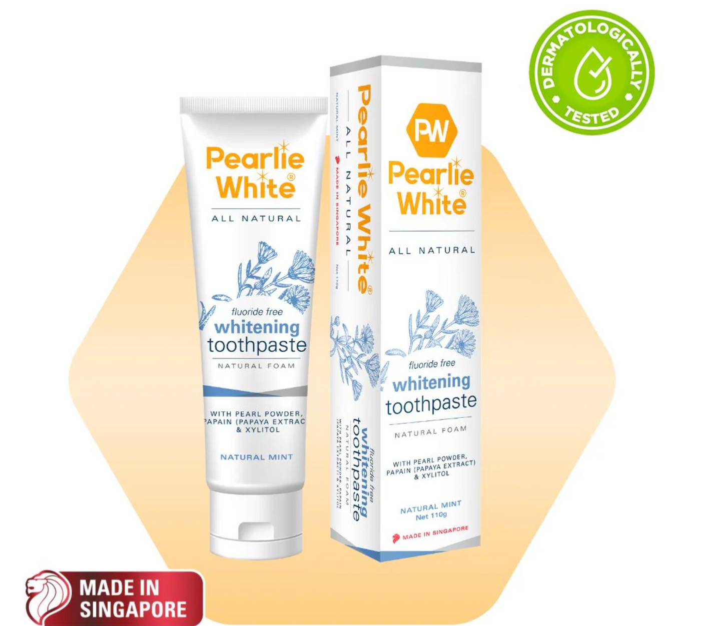 [mobileaid] Pearlie White All Natural Whitening Toothpaste 110gm [LOCAL SG DELIVERY]
