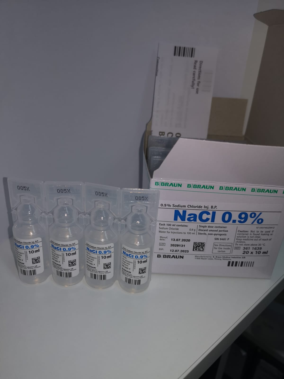 [mobileaid] B.Braun Sodium Chloride NaCI 0.9%. 20x20ml [LOCAL SG DELIVERY]