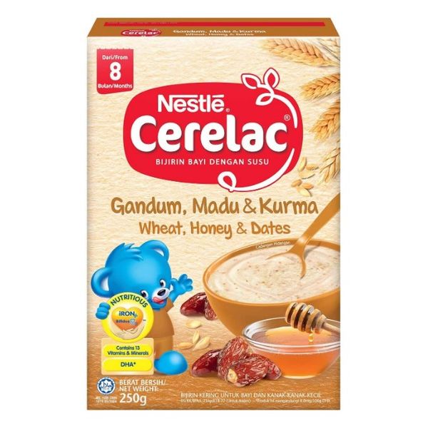 [mobileaid] Nestle Cerelac Wheat, Honey & Dates for infants 250g x 24 From 8mths onwards [LOCAL SG DELIVERY]