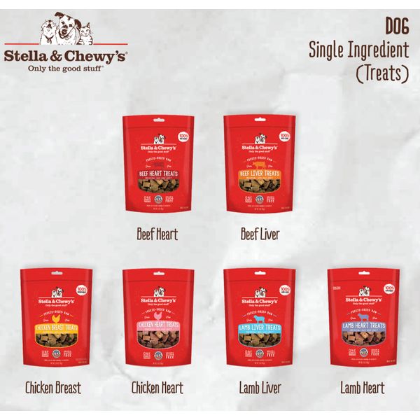 [mPets] Stella & Chewy's Single Ingredient Dog Treats - Freeze-dried Raw (2.75 - 3 oz Bag) [LOCAL SG DELIVERY]