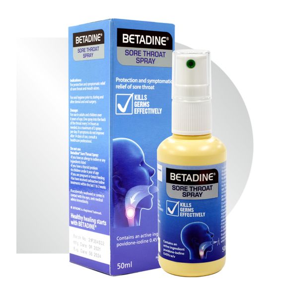 [mobileaid] Betadine Betadine Sore Throat Spray 50ml (relief of sore throat and mouth ulcers) [LOCAL SG DELIVERY]