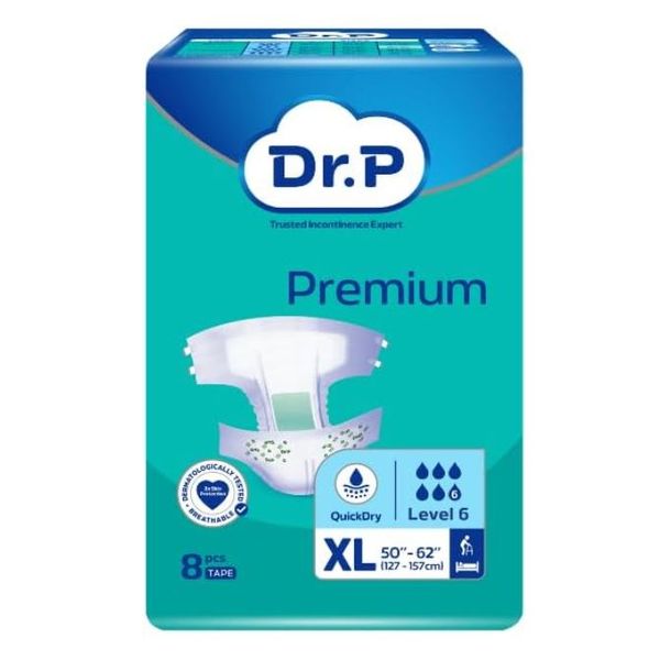 [mobileaid] Dr. P Premium Level 6 Adult Tape Diaper XL Size, (8 x 8's) [LOCAL SG DELIVERY]