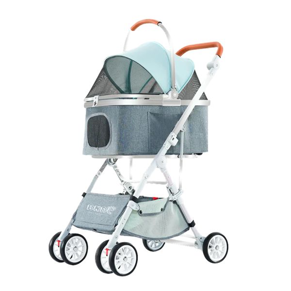[mPets] BNDC Pet Stroller 103 Mint Green/Pink/Grey [LOCAL SG DELIVERY]