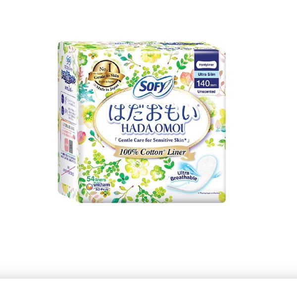 [mobileaid] Sofy Hadaomoi 100% Cotton Liner 140mm Unscented 54's [LOCAL SG DELIVERY]