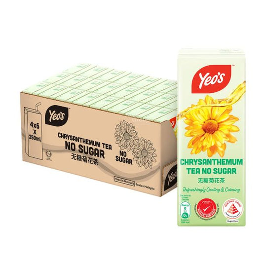 [mfoods] Bundle of 2 cartons Yeo's Packet Drinks - Chrysanthemum Tea (No Sugar) 250ml x 24 packets [LOCAL SG DELIVERY]
