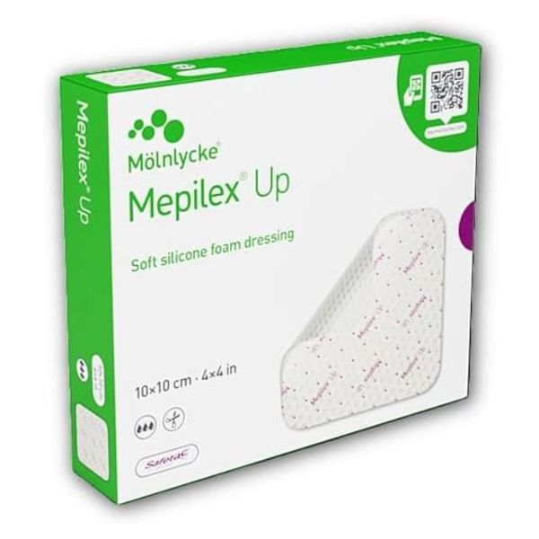 Molnlycke, Mepilex Up Soft Silicone Foam Dressing 10 x 10cm, 15 x 15cm, 20 x 20cm, 5's