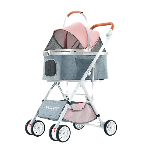 [mPets] BNDC Pet Stroller 103 Mint Green/Pink/Grey [LOCAL SG DELIVERY]