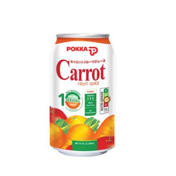 [mfoods] Bundle of 2 cartons Pokka Can Drink - Carrot Fruit Juice 300ml x 24 cans [LOCAL SG DELIVERY]
