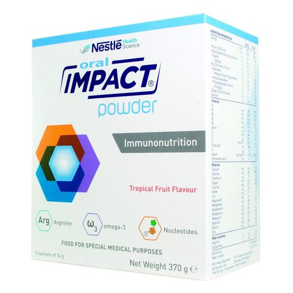 [mobileaid] Nestle Impact Tropical Fruit Flavour Oral Powder 5x74g [LOCAL SG DELIVERY]