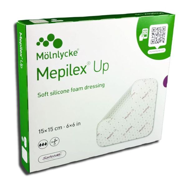 Molnlycke, Mepilex Up Soft Silicone Foam Dressing 10 x 10cm, 15 x 15cm, 20 x 20cm, 5's – view 2