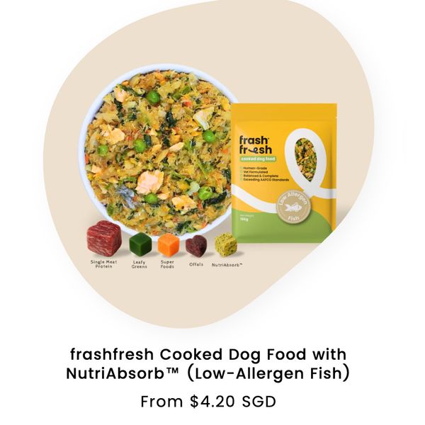 [mPets] frashfresh Cooked Dog Food with NutriAbsorb (Low Allergen Beef/Chicken/Duck/Fish Kangaroo/Lamb/Pork) 150g [LOCAL SG DELIVERY]