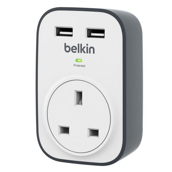 [mtech] BELKIN SurgeCube 1 Outlet Surge Protector with 2 USB Ports [LOCAL SG DELIVERY] 