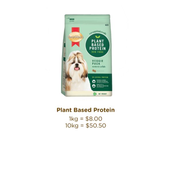 [mPets] SmartHeart Plant Based Dry Dog Food - Available in 1kg and 10kg Bag [LOCAL SG DELIVERY] "
