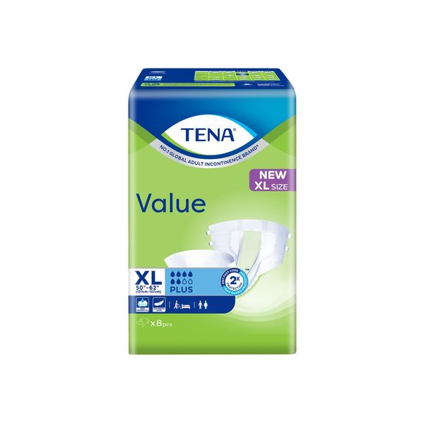 [mobileaid] TENA Value XL 8's per pack Diaper (127-157cm) [LOCAL SG DELIVERY]