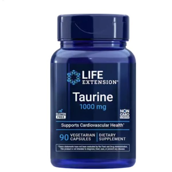 [mfoods] Life Extension, Taurine, Heart & Brain Support, Exercise Performance, 1000mg 90 Veg Capsules  [LOCAL SG DELIVERY]