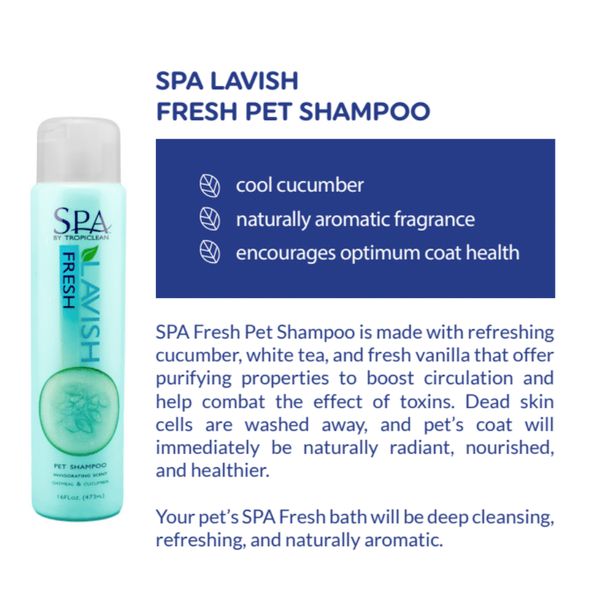 [mPets] TropiClean SPA Lavish Fresh/Lavish/Pure/Comfort Pet Shampoo 16 fl.oz/1 Gallon [LOCAL SG DELIVERY]