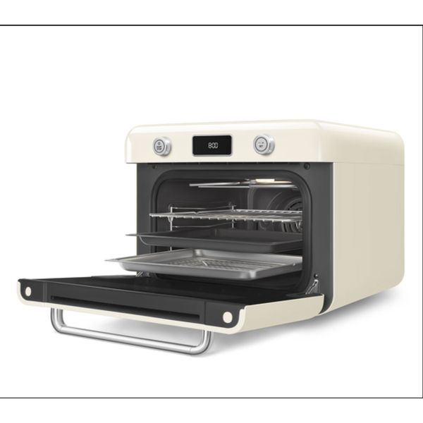 [mtech] Smeg 10-in-1 Multifunction Countertop Combi Steam Oven COF01RDUK Cream/White/Black/Pastel Blue/Pastel Green [LOCAL SG WARRANTY] - Black