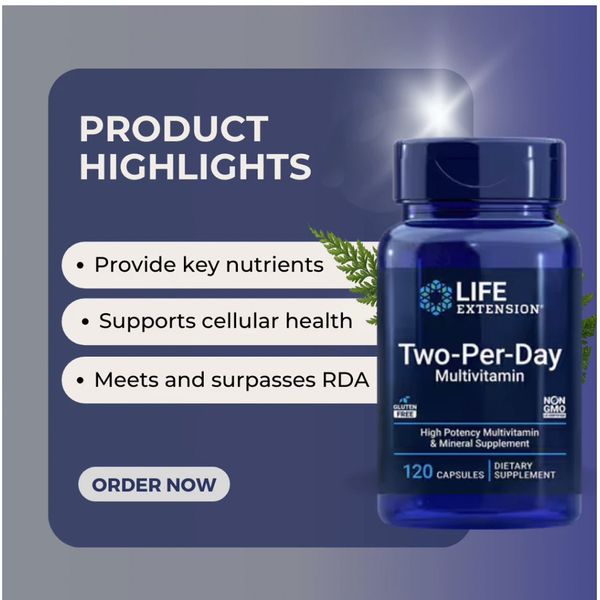 [mfoods] Life Extension, Multivitamin and Mineral Two-Per-Day, Support Health and Well-being, Top-rated quality 120 Tablets  [LOCAL SG DELIVERY]