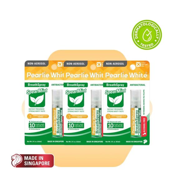 [mobileaid] Pearlie White BreathSpray CoolMint/Icy Mint/Spearmint (Alcohol Free) 8.5ml - Triple pack [LOCAL SG DELIVERY]