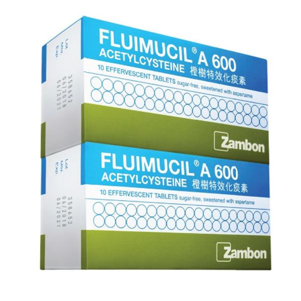[mobileaid] Zambon [For Cough & Cold] Fluimucil 600mg Effervescent Tablets 10 tablets [LOCAL SG DELIVERY]