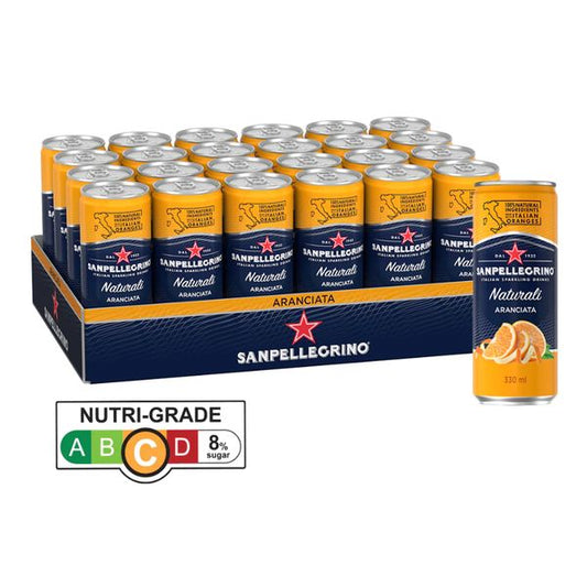 [mfoods] San Pellegrino Natural Aranciata Slim Can (Carton of 24 x 330ml) [LOCAL SG DELIVERY]