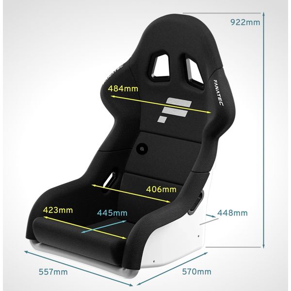Fanatec Clubsport Cockpit (Seat Only) White Shell / Charcoal Cover – view 3