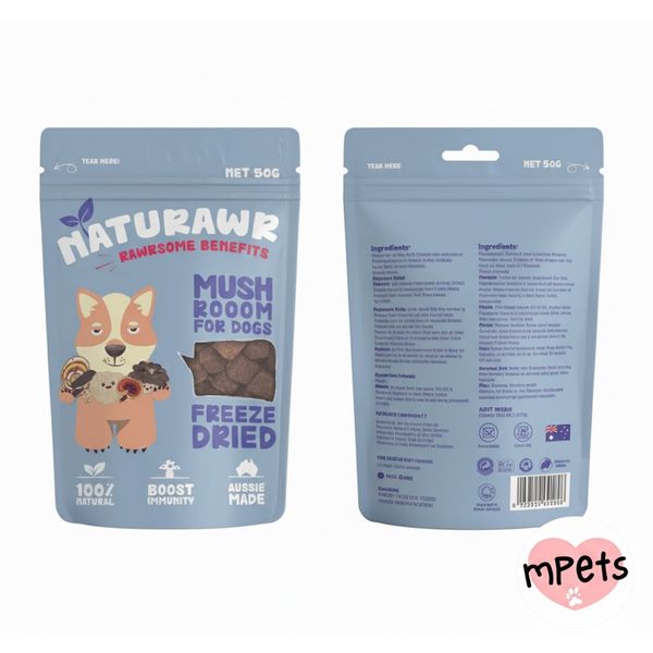 [mPets] Naturawr Kangaroo Mushroom Freeze Dried Dog Treat